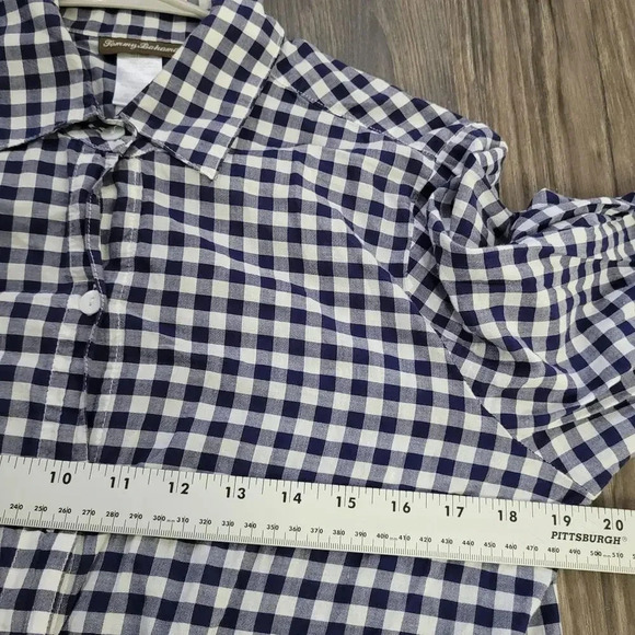 Tommy Bahama Women's Shirt Dress Size M Multicolor 100% Cotton Check Long Sleeve - Picture 6 of 7